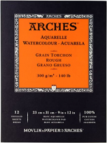 Arches Watercolour Pad Rough 140lb 9" x 12" 12Sheets