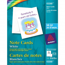 Avery® Note-Size Folded Cards 4-1/4" x 5-1/2" White 30/box