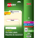Avery® TrueBlock™ Filing Labels Laser/Inkjet Red 600/box