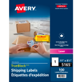 Avery® TrueBlock™ Shipping Labels 8-1/2" x 11" Laser/Inkjet 100/box