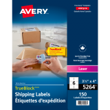 Avery® TrueBlock™ Shipping Labels 3-1/3" x 4" Laser/Inkjet 150/pkg