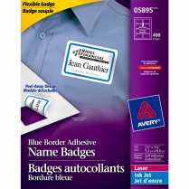 Avery® Name Badge Labels Blue Border 400/box