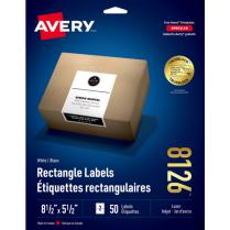 Avery® TrueBlock™  Shipping Labels 8-1/2" x 5-1/2" Laser / Inkjet 50/pkg