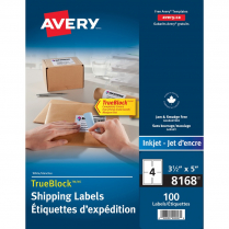Avery® Sure Feed™ TrueBlock® Labels 3½" x 5" Laser/Inkjet 100/pkg