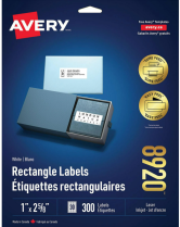 Avery® Easy Peel® Sure Feed™ Labels 1" x 2-5/8" Laser/Inkjet 300/pkg