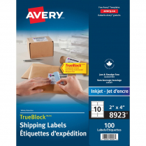 Avery® Easy Peel® Sure Feed™ Labels 2" x 4" Laser/Inkjet 100/pkg