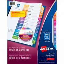Avery® Ready Index® Table of Contents Dividers Coloured Jan-Dec Bilingual