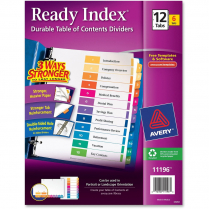 Avery® Ready Index® Table of Contents Dividers Coloured 1-12, 6 sets/pkg