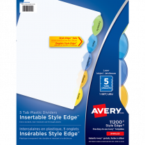 Avery® Style Edge Insertable Dividers Assorted Colours 5-Tabs
