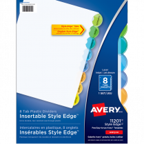 Avery® Style Edge Insertable Dividers Assorted Colours 8-Tabs