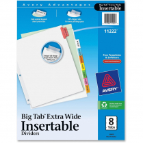Avery Big Tab Insertable Dividers Colour 8 Tabs