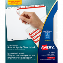 Avery® Index Maker® Clear Label Dividers 8-Tabs 5 sets/box