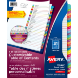 Avery® Ready Index® Customizable Table of Contents Dividers 1-31 Tabs