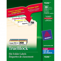 Avery® TrueBlock™ Filing Labels Laser/Inkjet Assorted Colours 300/pkg
