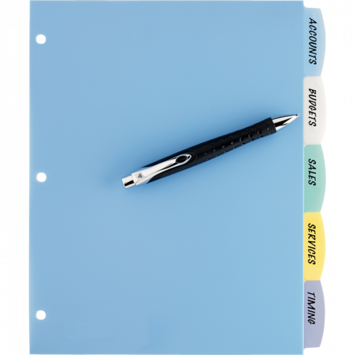 INDEX DIVIDERS 5TAB ASSORTED AVERY WRITEON 81/2x11 Monk Office