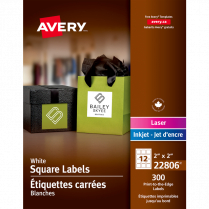 Avery® Print-to-the-Edge Square Labels 2" x 2" 300/pkg