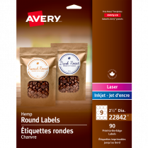 Avery® Print-to-the-Edge Hemp Labels 2-1/2" 90/pkg