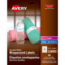 Avery® Print-to-the-Edge Wraparound Labels 9-3/4" x 1-1/4" White 40/pkg