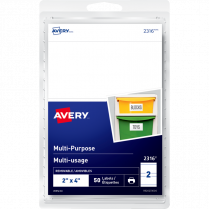 Avery® Print or Write Removable Labels 4" x 2" 50/pkg