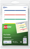 Avery® File Folder Labels Laser/Inkjet Assorted Colour 70/pkg