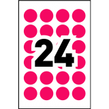 Avery® Print or Write Round Colour Coding Labels 3/4" Red 240/pkg