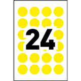 Avery® Print or Write Round Colour Coding Labels 3/4" Yellow 240/pkg
