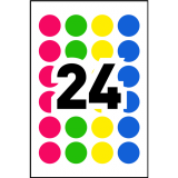 Avery® Print or Write Round Colour Coding Labels 3/4" Assorted Colours 240/pkg
