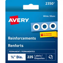 Avery® Reinforcements 1/4" White 225/box