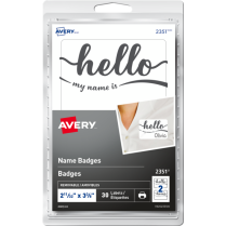 Avery® Print or Write Name Badges Hello My Name Is 30/pkg