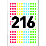 Avery® See Thru Colour Coding Labels 1/4" Round Assorted Colours 648 labels/pkg