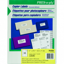 PRES-a-ply® Copier Labels Permanent 1" x 2-3/4" 3,300/box