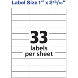 PRES-a-ply® Copier Labels Permanent 1" x 2-3/4" 3,300/box