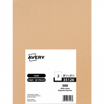 Avery® White Shipping Labels 8-1/2" x 5-1/2" White 500/pkg