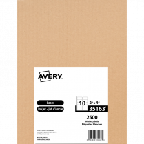Avery® White Shipping Labels 2" x 4" White 2500/pkg