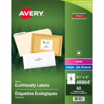 Avery EcoFriendly Printer Labels 3-1/3" x 4" 60/Pkg