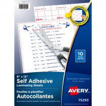 Avery® Self Adhesive Laminating Sheets 9" x 12" 10/pkg