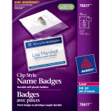 Avery® Name Badge Kit Clip Holder 3" x 4" 75/box