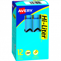 Avery® HI-LITER® Chisel Tip Fluorescent Blue 12/box