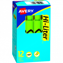 Avery® HI-LITER® Chisel Tip Fluorescent Green 12/box