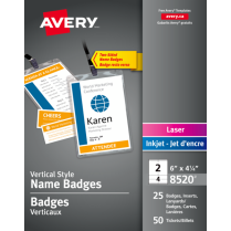 Avery® Vertical Style Two Sided Name Badge Kit 6"x 4-1/4" 25 sheets/kit