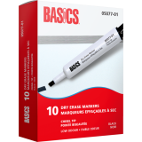 Basics® Dry Erase Whiteboard Markers Chisel Black 10/box