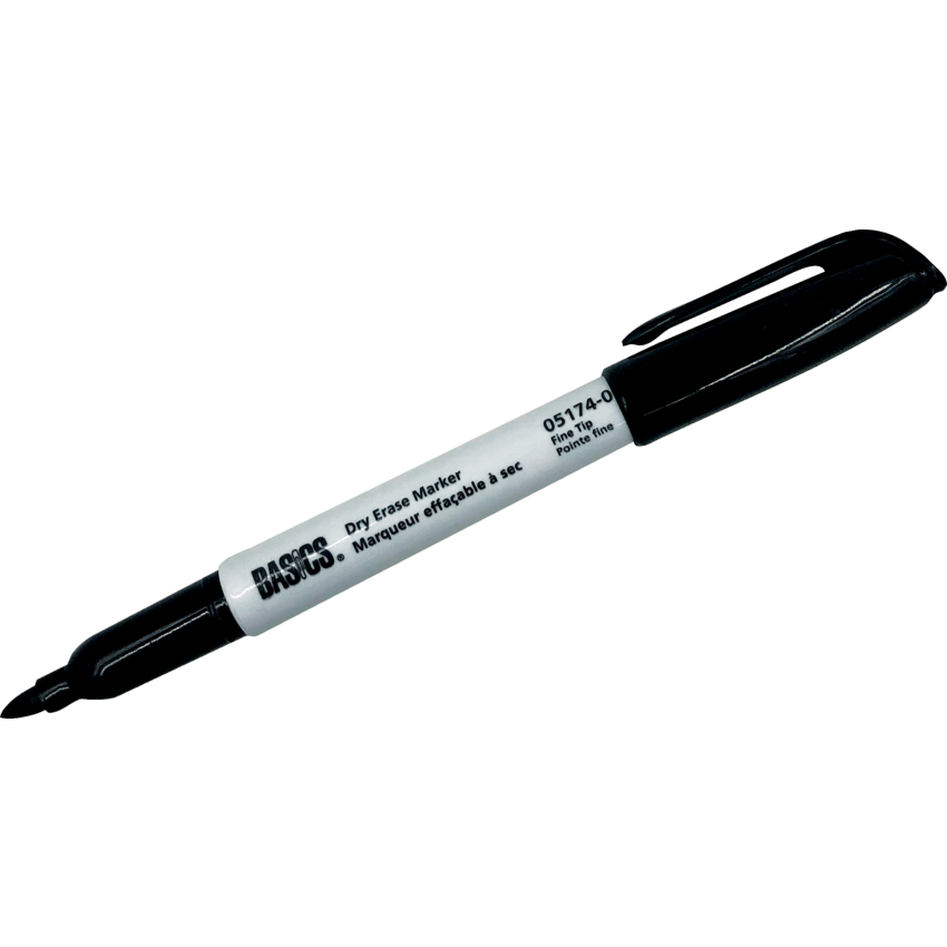 Basics® Dry Erase Pen Style Markers Fine Assorted Colours 4/pkg