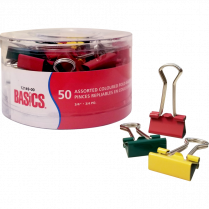 Basics® Fold-Back Clips 3/4" Assorted Colours 50/tub