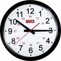 BASICS WALL CLOCK 12/24HR 14" 
