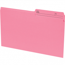 Basics® Coloured Reversible File Folders Legal Pink 100/box