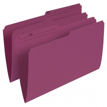 Basics® Coloured Reversible File Folders Legal Light Burgundy 100/box