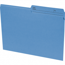 Basics® Coloured Reversible File Folders Letter Blue 100/box