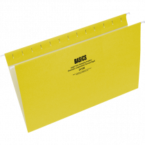 Basics® Coloured Hanging Folders Legal Yellow 25/box