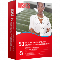 Basics® Recycled Hanging Folders Letter Green 50/box