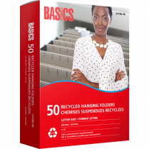 Basics® Recycled Hanging Folders Letter Natural 50/box